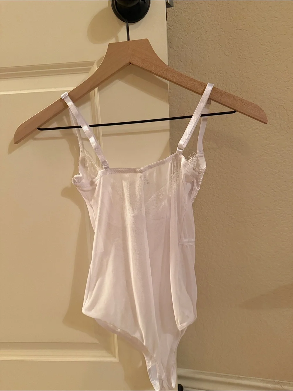 Fashion Nova White Lace Chemise Bodysuit